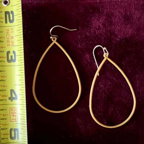 Yellow & gold tone French wire earrings - Picture 2 of 2